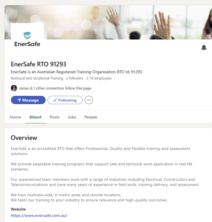 Enersafe Linkedin Screenshot
